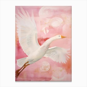 Pink Ethereal Bird Painting Goose 1 Canvas Print