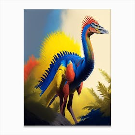 Therizinosaurus 1 Primary Colours Dinosaur Canvas Print