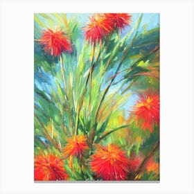Bottlebrush Plant Impressionist Painting Canvas Print