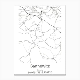 Bannewitz,Germany Minimalist Map Canvas Print