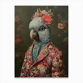 Bird In A Floral Suit Canvas Print