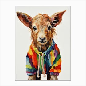 Baby Animal Wearing Sweater Goat 4 Canvas Print