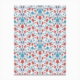 Wallpaper Pattern — Iznik Turkish pattern, floral decor 1 Canvas Print