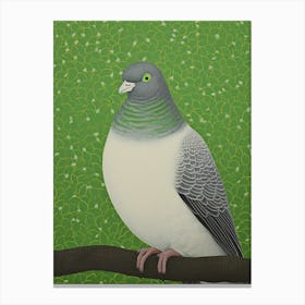 Ohara Koson Inspired Bird Painting Pigeon 4 Canvas Print