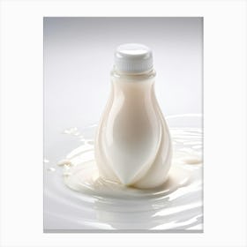 Babys Bottle Reshaped Into A Heart Spilling A Stream Of Creamy Milk Symbolizing Love And Affectio Canvas Print