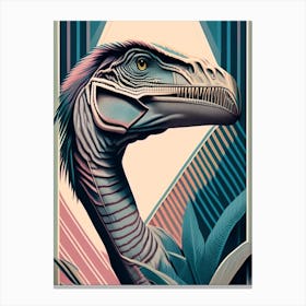 Velociraptor Pastel Dinosaur Canvas Print