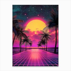 80'S Beach Scene Canvas Print