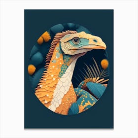 Oviraptor Philoceratops Terrazzo Style Dinosaur Canvas Print