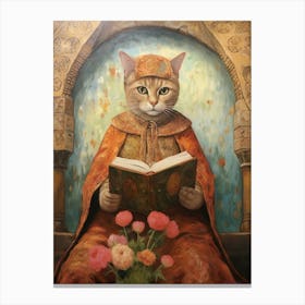 Royal Cat In The Style Of A Romantesque Painting 1 Canvas Print