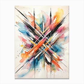 Abstract Design Hand Drawn Arrows And Markings Swirling Pattern Overlapping Lines Varying Line T (3) Canvas Print