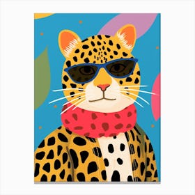 Little Leopard 1 Wearing Sunglasses Canvas Print