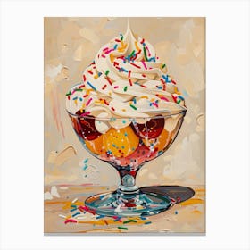 Trifle With Rainbow Sprinkles Beige Painting 2 Canvas Print
