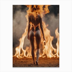 Woman On Fire Canvas Print