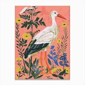 Spring Birds Stork 6 Canvas Print