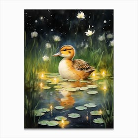 Duckling In The Moonlight 4 Canvas Print