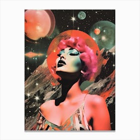 Space Retro Glam Collage Canvas Print