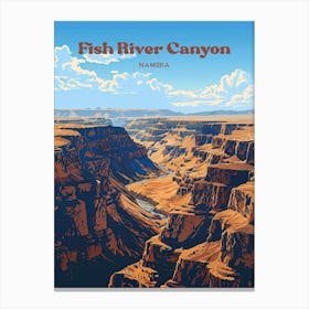 Fish River Canyon Namibia Hobas Travel Illustration Canvas Print