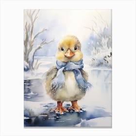 Snowy Duckling 1 Canvas Print