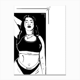 Body Positivity Girl In Calvins Canvas Print