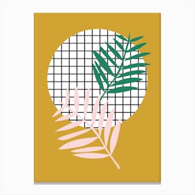 Palm Leaves in Mustard Canvas Print