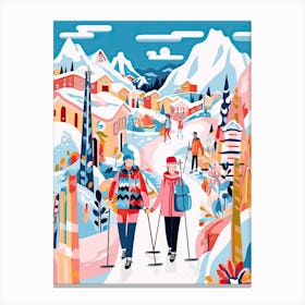 La Plagne   France, Ski Resort Illustration 0 Canvas Print