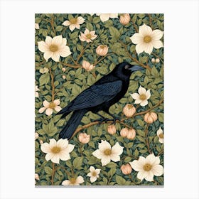 William Morris Inspired Crow Canvas Print