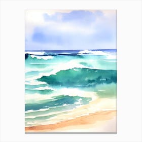 Maroubra Beach, Australia Watercolour Canvas Print