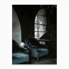 Room With Blue Chairs Canvas Print