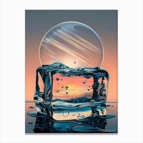 Ice Cube At Sunset Canvas Print