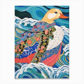 Maximalist Animal Painting Duck 2 Canvas Print