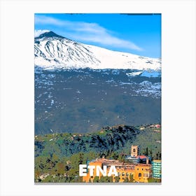 Etna, Mountain, Italy, Nature, Climbing, Wall Print Canvas Print