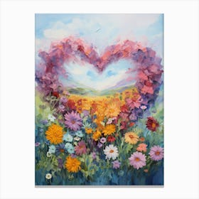 Daisy In Heart Formation 4 Canvas Print