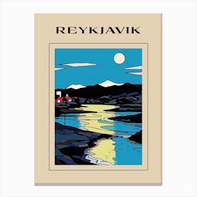 Minimal Design Style Of Reykjavik, Iceland 1 Poster Canvas Print