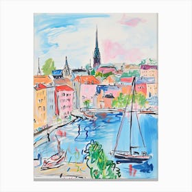 Copenhagen, Dreamy Storybook Illustration 4 Canvas Print