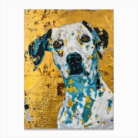 Dalmatian Dog Gold Effect Collage 3 Canvas Print