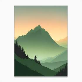 Misty Mountains Vertical Composition In Green Tone 196 Canvas Print