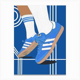 Blue Adidas Sneakers Canvas Print