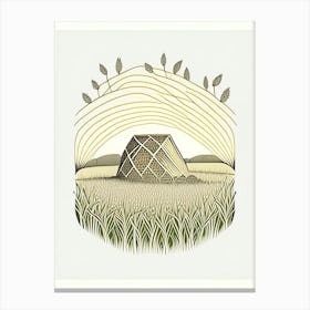 Beehive In A Field 5 Vintage Canvas Print