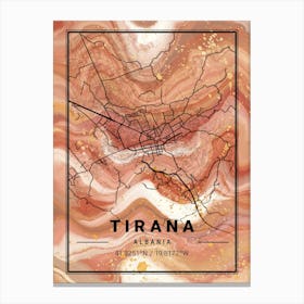 Tirana Map Canvas Print