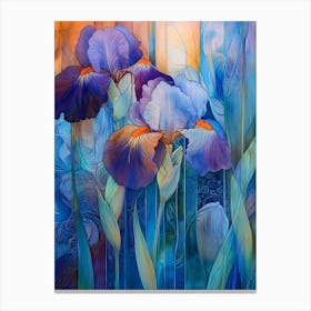 Blue and Purple Irises Canvas Print