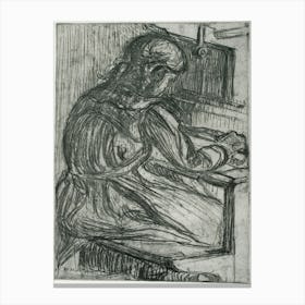 At The Loom (1909), Pekka Halonen Canvas Print