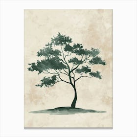 Teak Tree Minimal Japandi Illustration 1 Canvas Print