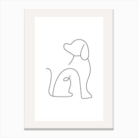 Line Drawing Of A Dog Monoline Asthetic Mnimalist Drawing Canvas Print