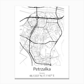 Petrzalka,Slovakia Minimalist Map Canvas Print