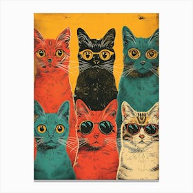 Cats In Sunglasses Canvas Print