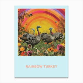 Rainbow Turkey Poster 2 Canvas Print