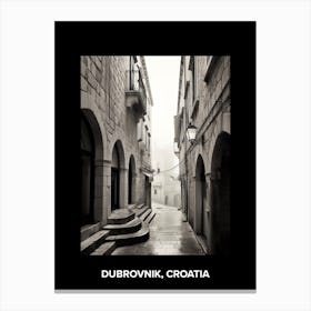 Poster Of Dubrovnik, Croatia, Mediterranean Black And White Photography Analogue 4 Canvas Print