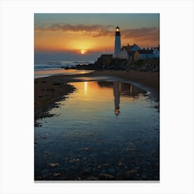 Sunrise At The Lighthouse Canvas Print