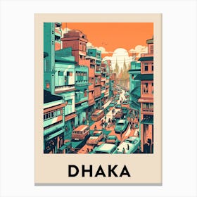Dhaka 3 Vintage Travel Poster Canvas Print
