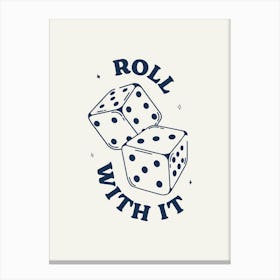 Dice Roll With It Navy Canvas Print